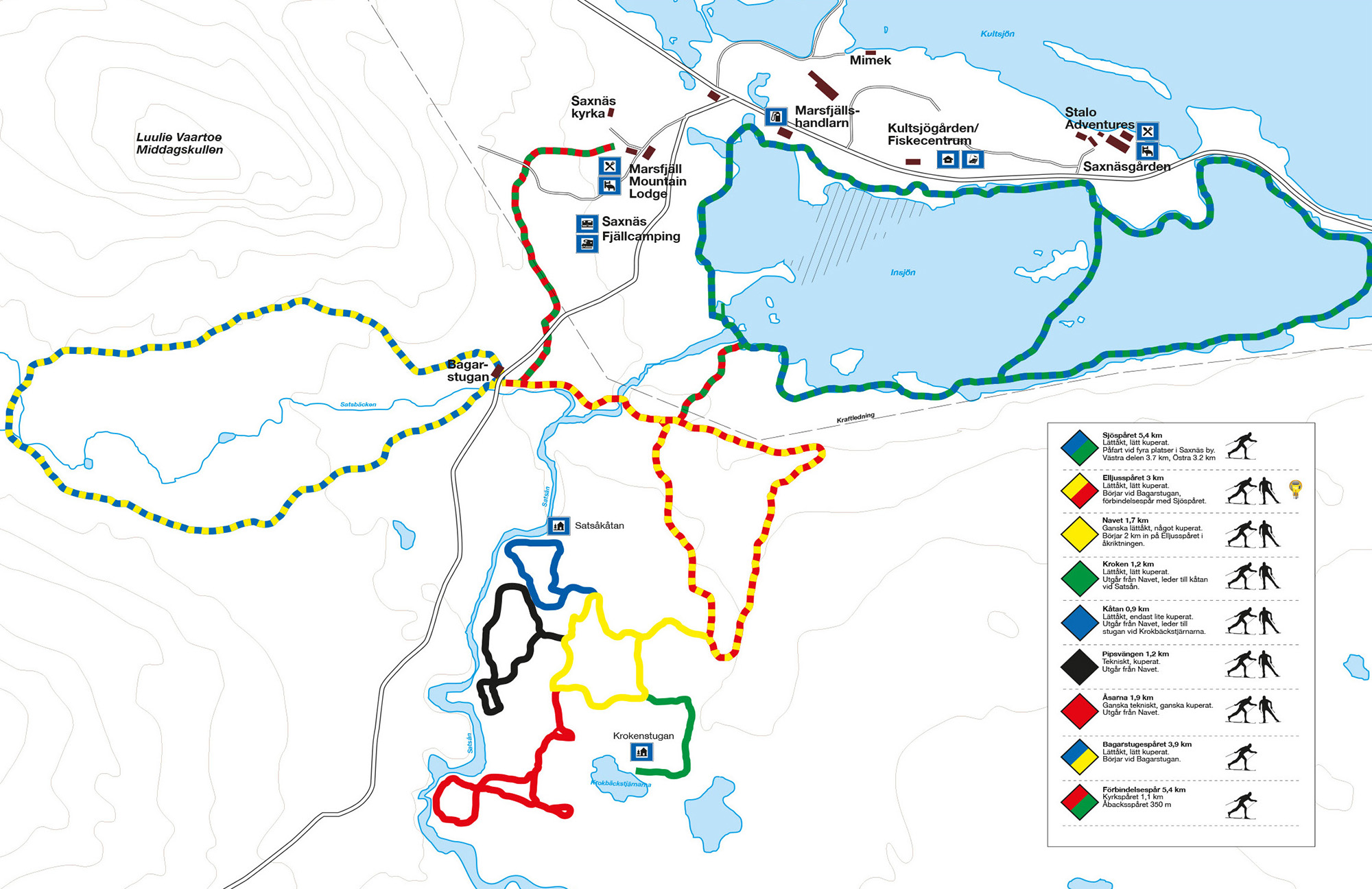 Karta över skidspår