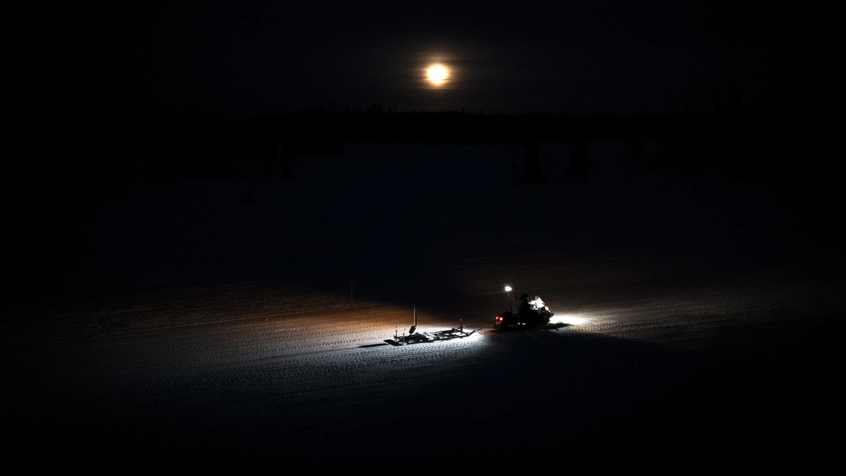 Ledsladdning på natten